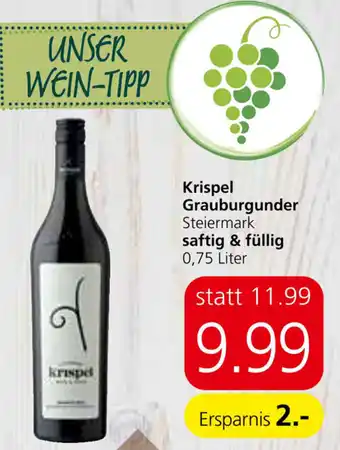 Eurospar Krispel Grauburgunder 0,75 Liter Angebot