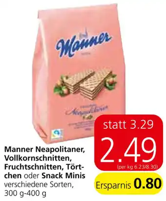 Eurospar Manner Neapolitaner, Vollkornschnitten, Fruchtschnitten Angebot