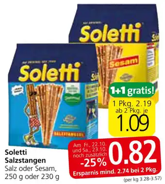 Eurospar Soletti Salzstangen 250g Oder 230g Angebot