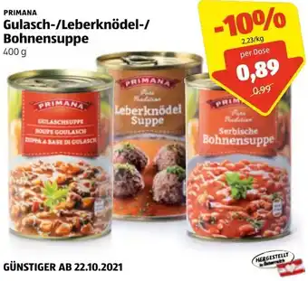 Hofer Gulasch-/Leberknödel-/Bohnensuppe 400g Angebot