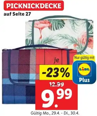 Lidl PICKNICKDECKE Angebot