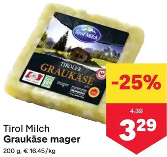 MPreis Tirol Milch Graukäse mager Angebot