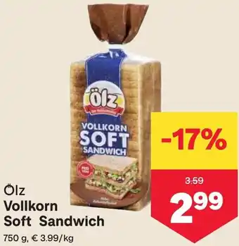 MPreis Olz Vollkorn Soft Sandwich Angebot