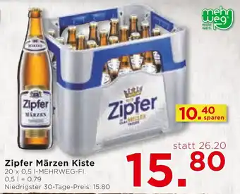 Unimarkt Zipfer Märzen Kiste 20 x 0.5L Angebot