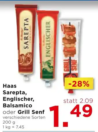 Unimarkt Haas Sarepta, Englischer, Balsamico oder Grill Senf 200g Angebot