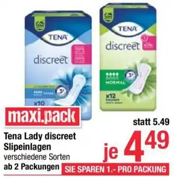 Maximarkt Tena Lady discreet Slipeinlagen Angebot