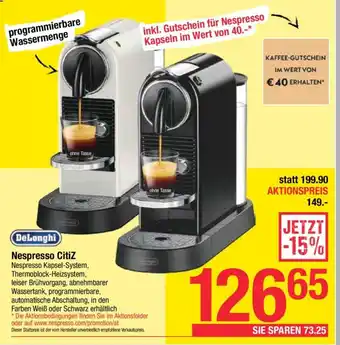 Maximarkt Nespresso Citiz Angebot