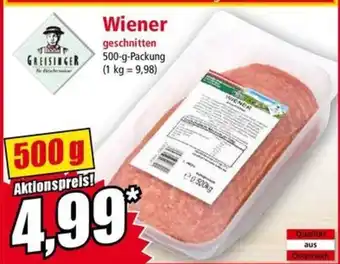 Norma Wiener 500g Angebot