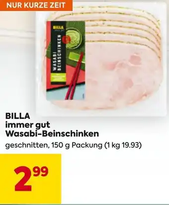 Billa immer gut Wasabi-Beinschinken 150g Angebot