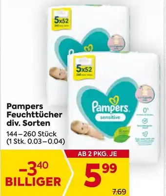 Billa Pampers Feuchttücher div. Sorten Angebot