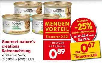 Interspar Gourmet nature's creations Katzennahrung 85g Angebot