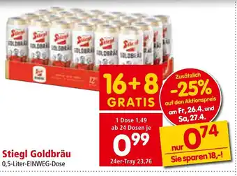 Interspar Stiegl Goldbräu 0.5L Angebot