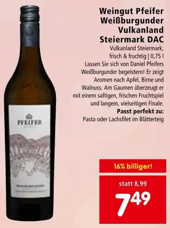 Interspar Weingut Pfeifer Weißburgunder Vulkanland Steiermark DAC 0.75L Angebot