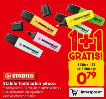 Interspar Stabilo Textmarker Boss Angebot