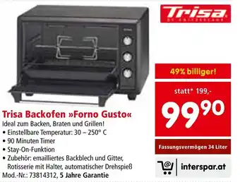 Interspar Trisa Backofen Forno Gusto Angebot