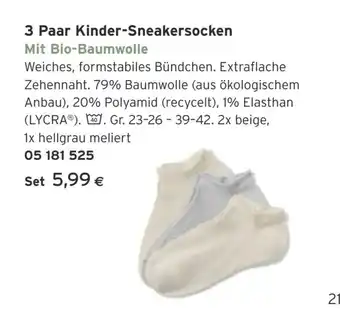 Tchibo Eduscho 3 Paar Kinder-Sneakersocken Angebot