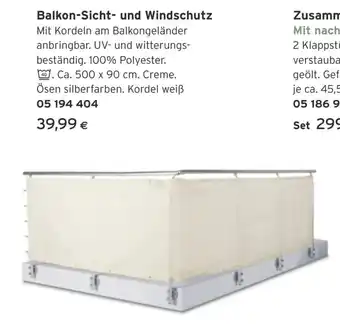 Tchibo Eduscho Balkon-Sicht- und Windschutz Angebot