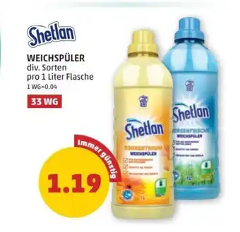 PENNY Shetlan WEICHSPÜLER 1 Liter Angebot