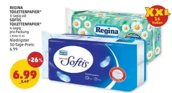 PENNY REGINA TOILETTENPAPIER SOFTIS TOILETTENPAPIER Angebot