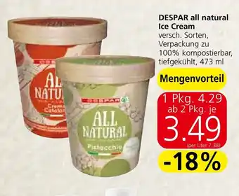 Spar DESPAR all natural Ice Cream Angebot