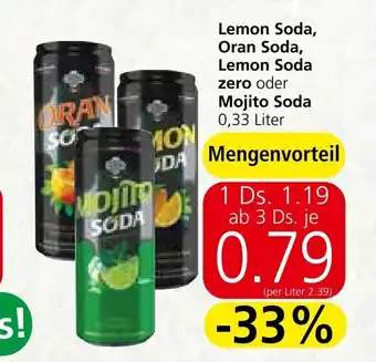 Spar Lemon Soda, Oran Soda, Lemon Soda zero oder Mojito Soda Angebot