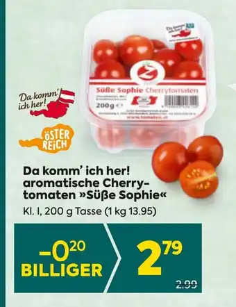 Billa Da komm' ich her aromatische Cherry- tomaten  Süße Sophie Angebot