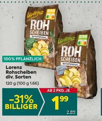 Billa Lorenz Rohscheiben div. Sorten Angebot