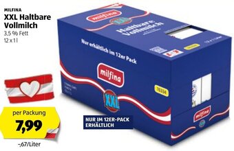 Hofer XXL Haltbare Vollmilch Angebot