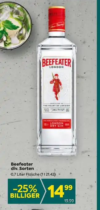 Billa Beefeater div. Sorten Angebot