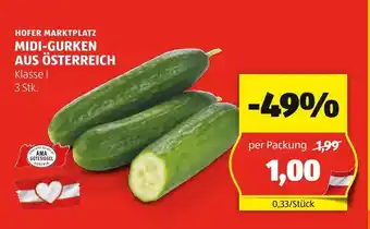 Hofer MIDI-GURKEN AUS ÖSTERREICH Angebot