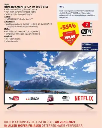 Hofer Ultra HD Smart-TV 127 Cm Angebot