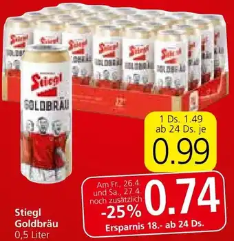 Spar Stiegl Goldbräu 0,5 Liter Angebot