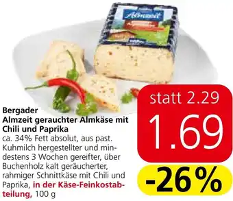 Spar Bergader Almzeit gerauchter Almkäse mit Chili und Paprika Angebot