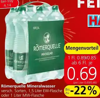 Spar Römerquelle Mineralwasser Angebot