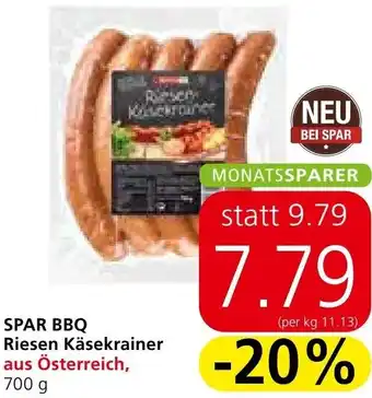 Spar SPAR BBQ Riesen Käsekrainer Angebot