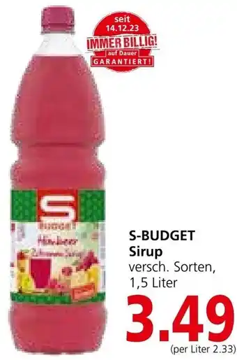 Spar S-BUDGET Sirup Angebot