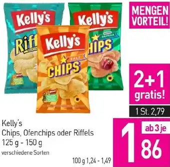 Sutterlüty Kelly's Chips, Ofenchips oder Riffels 125 g - 150 g Angebot