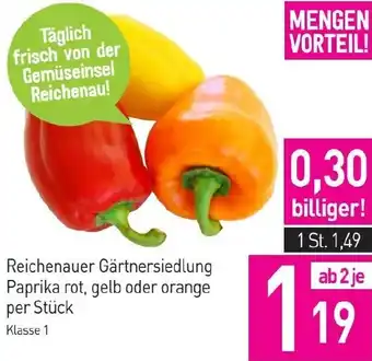 Sutterlüty Reichenauer Gärtnersiedlung Paprika rot, gelb oder orange Angebot