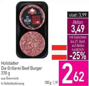 Sutterlüty Hofstädter Die Grillerei Beef Burger 220 g Angebot