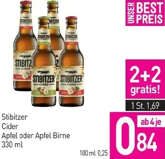 Sutterlüty Stibitzer Cider Apfel oder Apfel Birne 330 ml Angebot