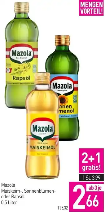 Sutterlüty Mazola Maiskeim-, Sonnenblumen- oder Rapsöl 0,5 Liter Angebot