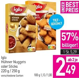 Sutterlüty Iglo Hühner Nuggets oder Sticks 220 g / 250 g Angebot