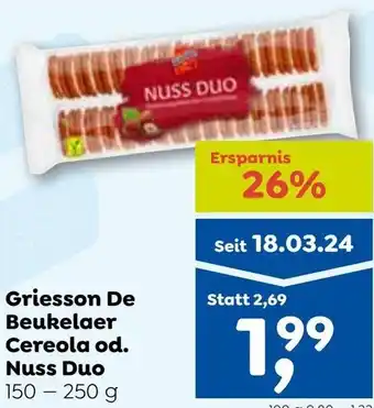 ADEG Griesson De Beukelaer Cereola od. Nuss Duo Angebot