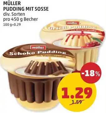 PENNY MÜLLER PUDDING MIT SOSSE Angebot