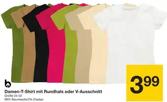 Zeeman Damen-T-Shirt mit Rundhals oder V-Ausschnitt Angebot