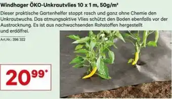 Lagerhaus Windhager ÖKO-Unkrautvlies 10 x 1 m Angebot