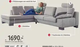Polstermöbel Fischer ECKSOFA STOFF Angebot