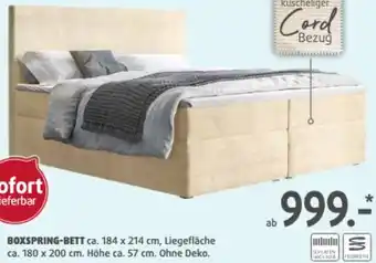 Polstermöbel Fischer BOXSPRING-BETT Angebot