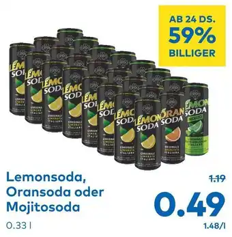 T&G Lemonsoda, Oransoda oder Mojitosoda 0.33L Angebot