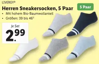 Lidl Herren Sneakersocken, 5 Paar Angebot